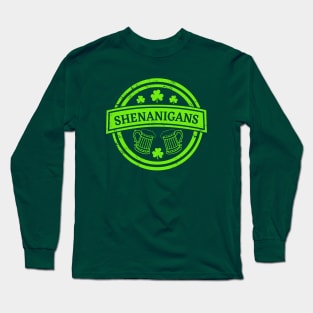 Shenanigans St Patty's Day Drinking Shirt Long Sleeve T-Shirt